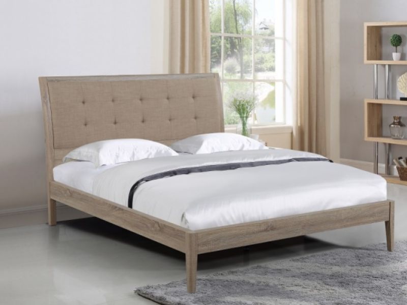 Flintshire Broughton 4ft6 Double Sonoma Oak Finish Bed