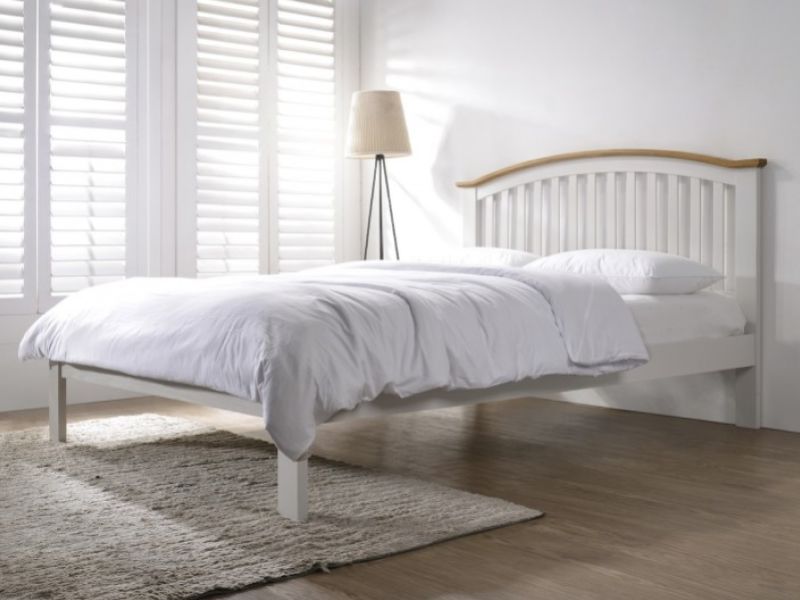 Flintshire Leeswood 4ft6 Double Grey And Oak Finish Bed