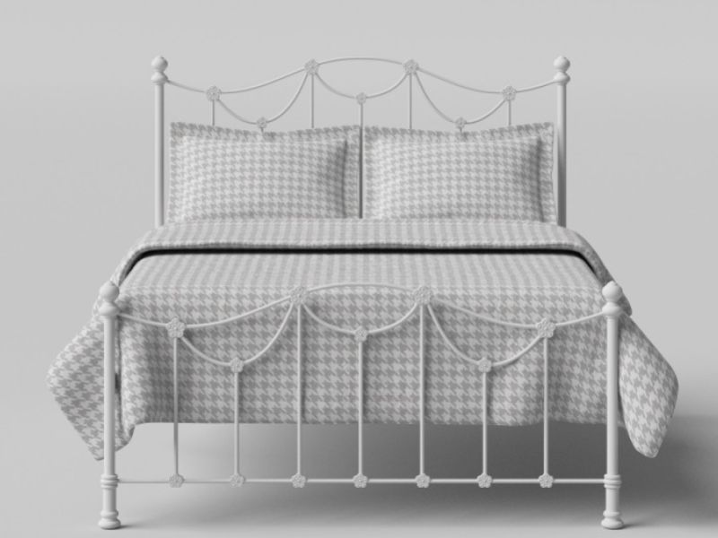 OBC Carie 5ft Kingsize Glossy Ivory Low Footend Metal Bed Frame
