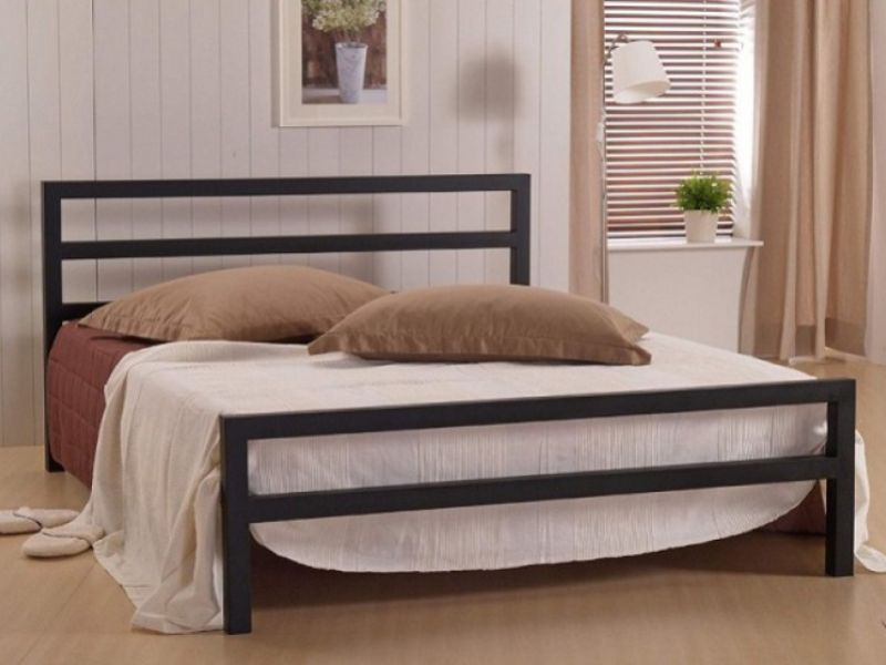 Time Living City Block 5ft Kingsize Black Metal Bed Frame