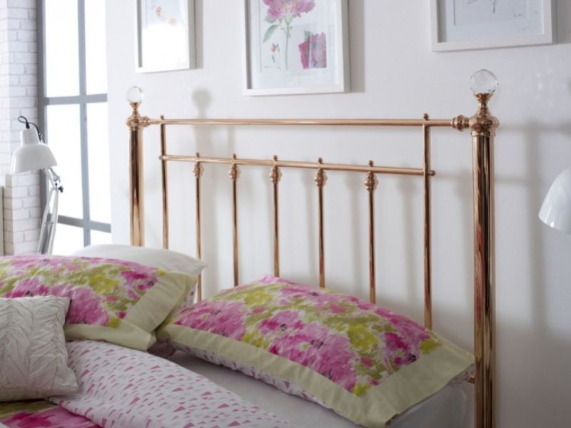 Limelight Libra 4ft6 Double Rose Gold Metal Bed Frame With Crystals