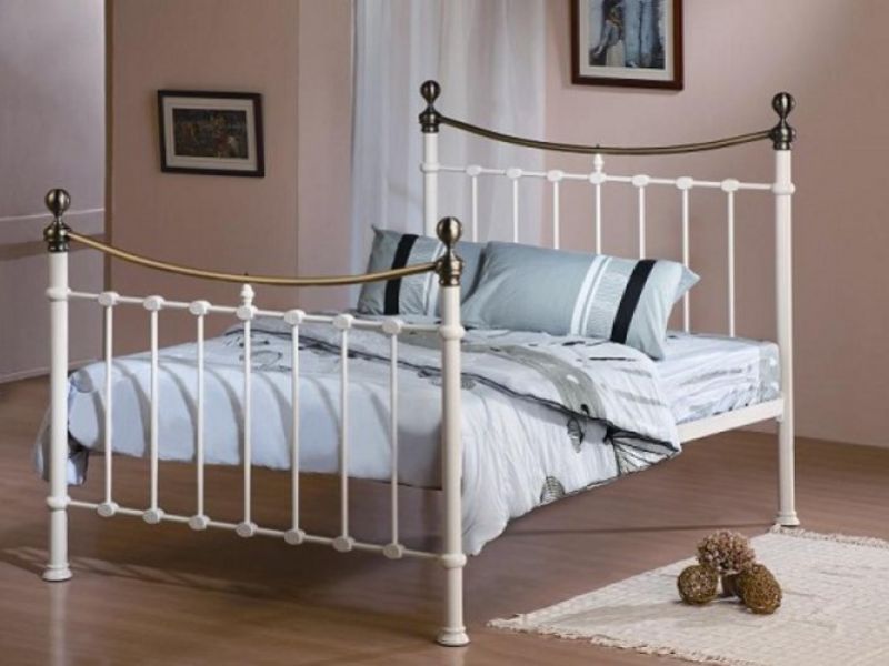 Time Living Elizabeth Ivory 5ft Kingsize Metal Bed Frame