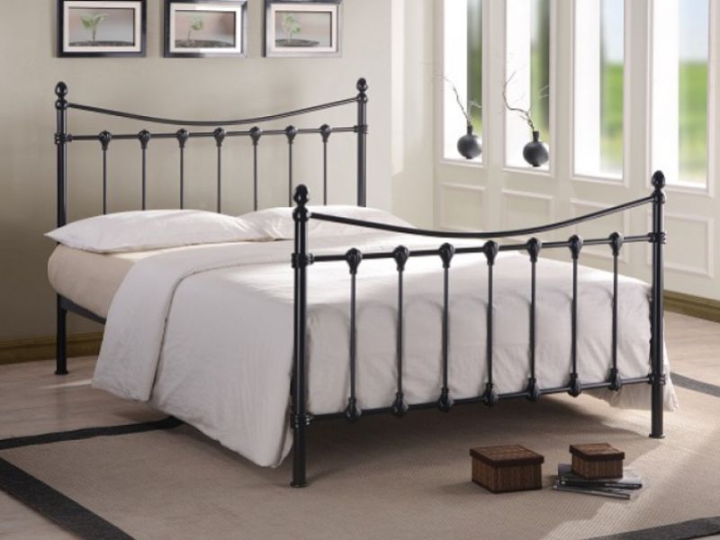 Time Living Florida 4ft6 Double Black, Double Metal Bed Frame With Mattress