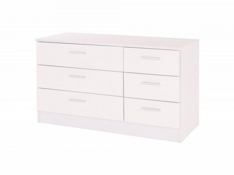 GFW Ottawa 3 Plus 3 Drawer Chest In White