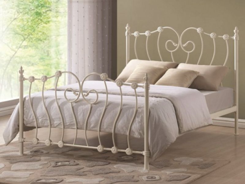 Time Living Inova 4ft6 Double Ivory Metal Bed Frame