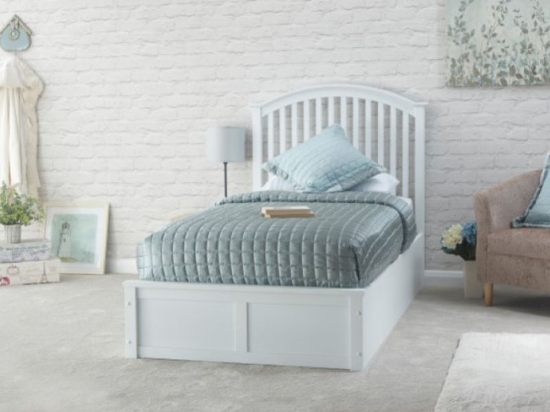 GFW Madrid 3ft Single White Wooden Ottoman Bed