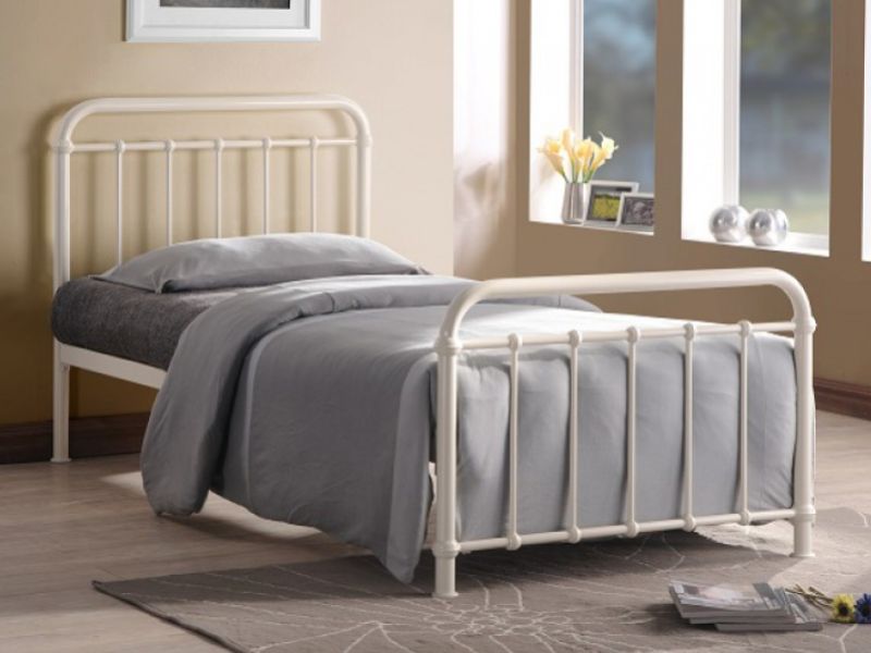 Time Living Miami 3ft Single Ivory Metal Bed Frame