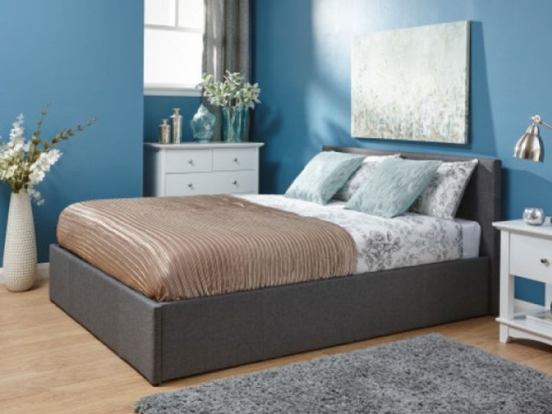 GFW End Lift Ottoman 5ft Kingsize Grey Fabric Bed Frame