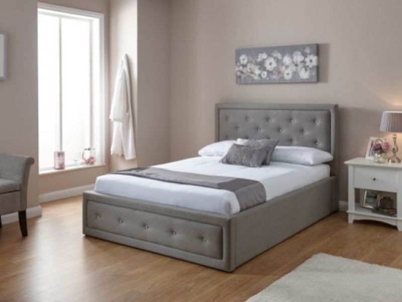 GFW Hollywood 5ft Kingsize Stone Fabric Ottoman Lift Bed Frame