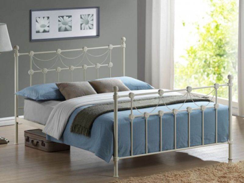 Time Living Omero 4ft6 Double Ivory Metal Bed Frame