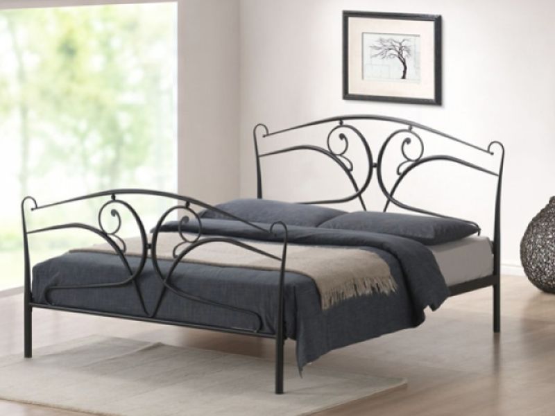 Time Living Seline 5ft Kingsize Black Metal Bed Frame
