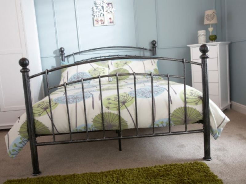 Pewter metal bed on sale frame