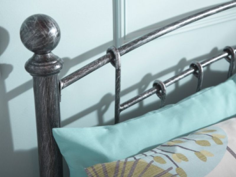 GFW Brompton 5ft Kingsize Metal Bed Frame In Pewter