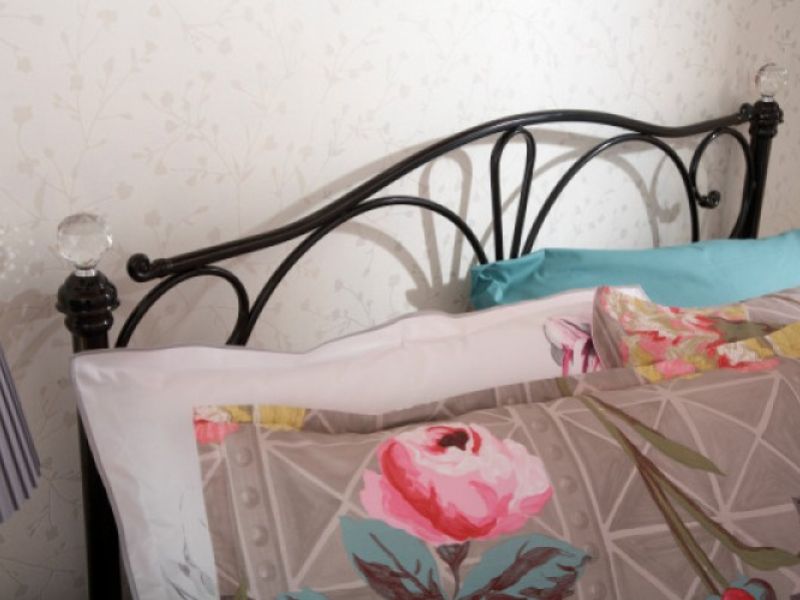 GFW Panache Crystal 5ft Kingsize Black Metal Bed Frame