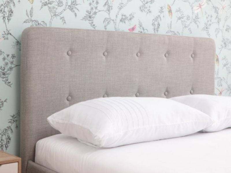 GFW Ashbourne 5ft Kingsize Light Grey Fabric Bed Frame