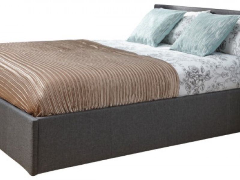 GFW Side Lift Ottoman 4ft6 Double Grey Fabric Bed Frame