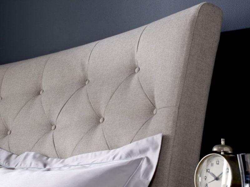 Bentley Designs Montreux Soft Grey And Diamond Stitch Upholstered 5ft Kingsize Bed Frame