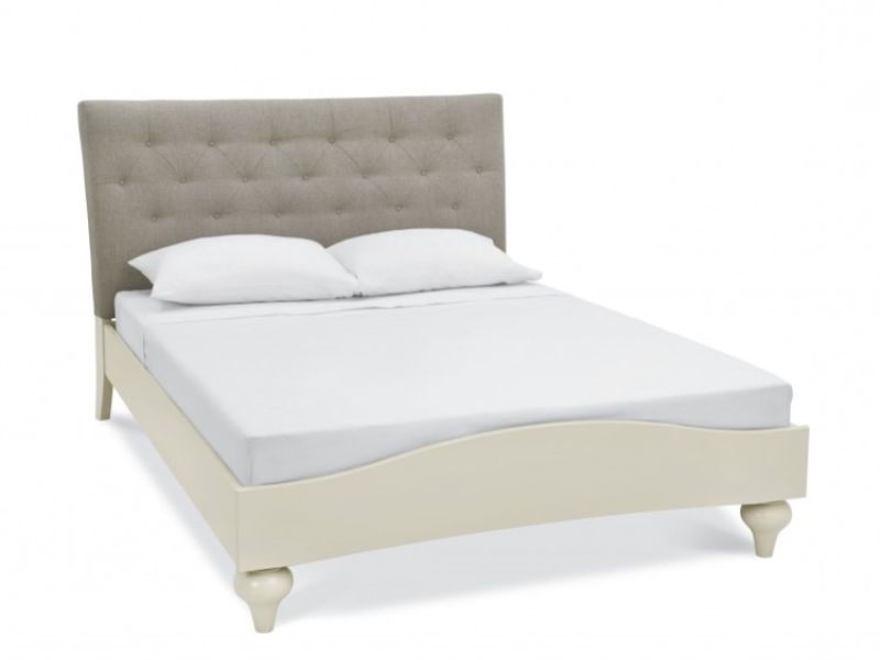Bentley Designs Montreux Antique White And Diamond Stitch Upholstered 5ft Kingsize Bed Frame