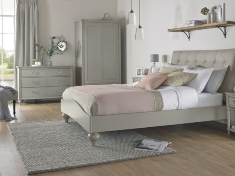 Bentley Designs Montreux Urban Grey And Vertical Stitch Upholstered 5ft Kingsize Bed Frame