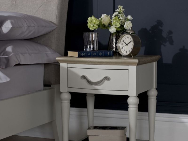 Bentley Designs Montreux Soft Grey And Grey Washed Oak 1 Drawer Bedside