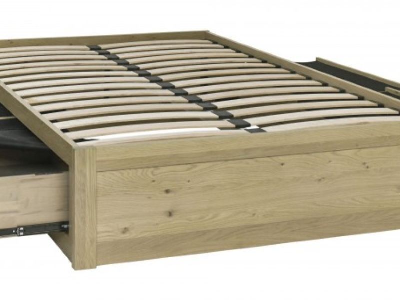 Bentley Designs Turin Aged Oak 5ft Kingsize Wooden Storage Bed