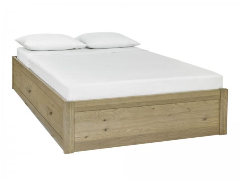 Bentley Designs Turin Aged Oak 5ft Kingsize Wooden Storage Bed