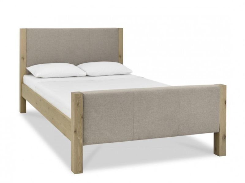 Bentley Designs Turin Aged Oak And Fabric 5ft Kingsize Bed Frame