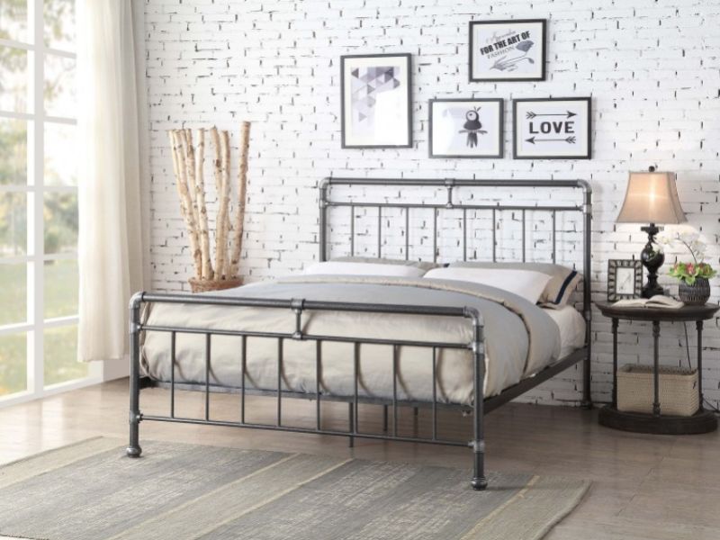 Flintshire Cilcain 5ft Kingsize Silver Metal Bed Frame