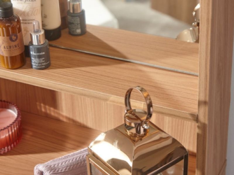 GFW Aspen Oak Finish Dressing Table And Mirror