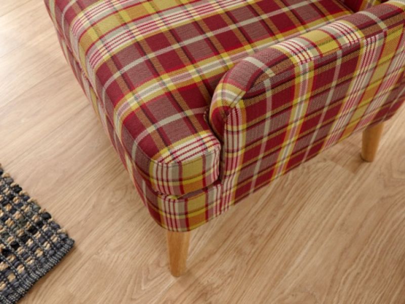GFW Hamish Wing Chair In Purple Check