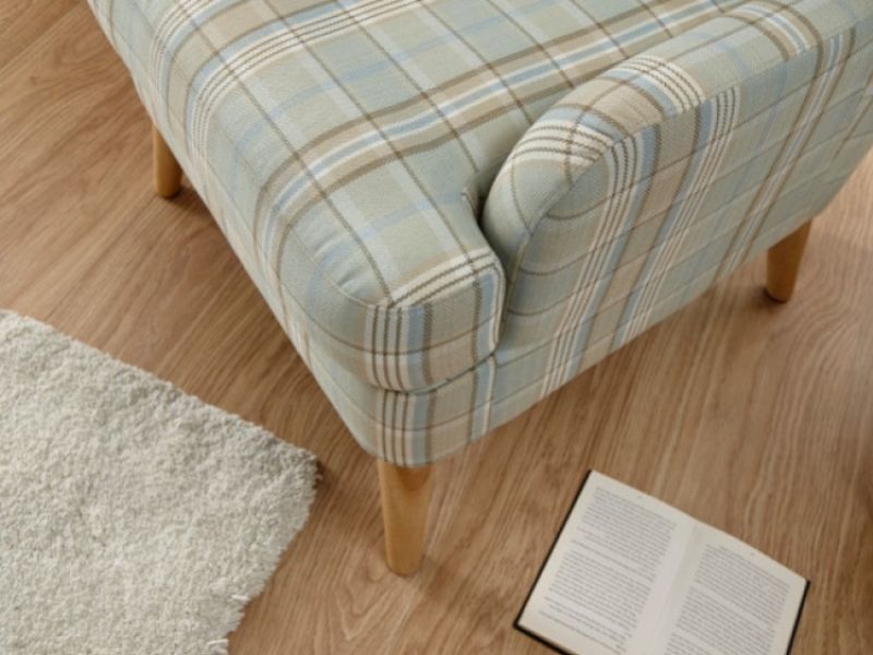 GFW Hamish Wing Chair In Aqua Check