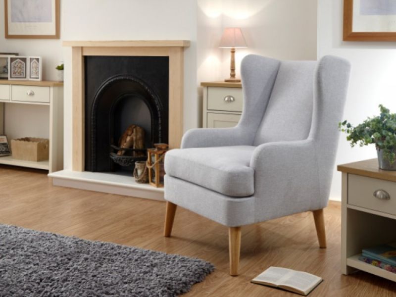 GFW Hamish Wing Chair In Light Grey