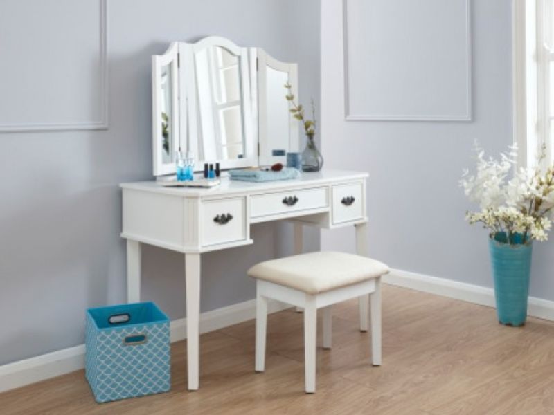 GFW Bella Dressing Table Set In White