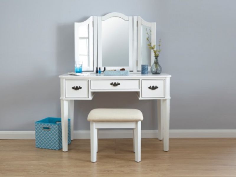 GFW Bella Dressing Table Set In White