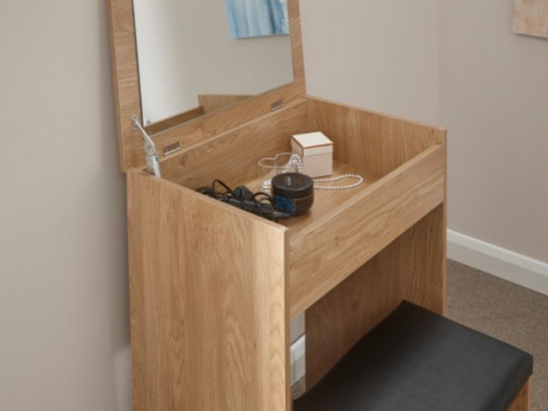 GFW Compact Dressing Table And Stool In Oak