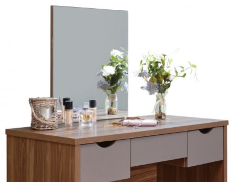 GFW Elizabeth Dressing Table Set In Walnut And Grey