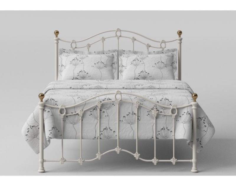 Super Kingsize Ivory Metal Bed Frame, White Metal Super King Bed Frame