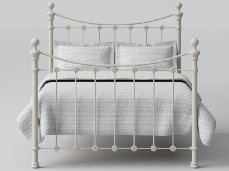 OBC Selkirk 4ft Small Double Solo Glossy Ivory Metal Bed Frame