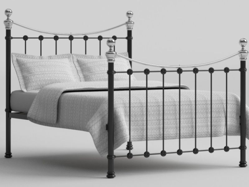 OBC Selkirk 4ft 6 Double Chromo Black Metal Bed Frame