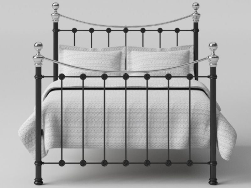 OBC Selkirk 4ft Small Double Chromo Black Metal Headboard