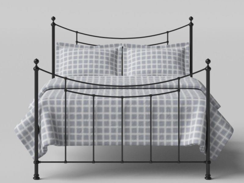 OBC Winchester 5ft Kingsize Satin Black Metal Headboard