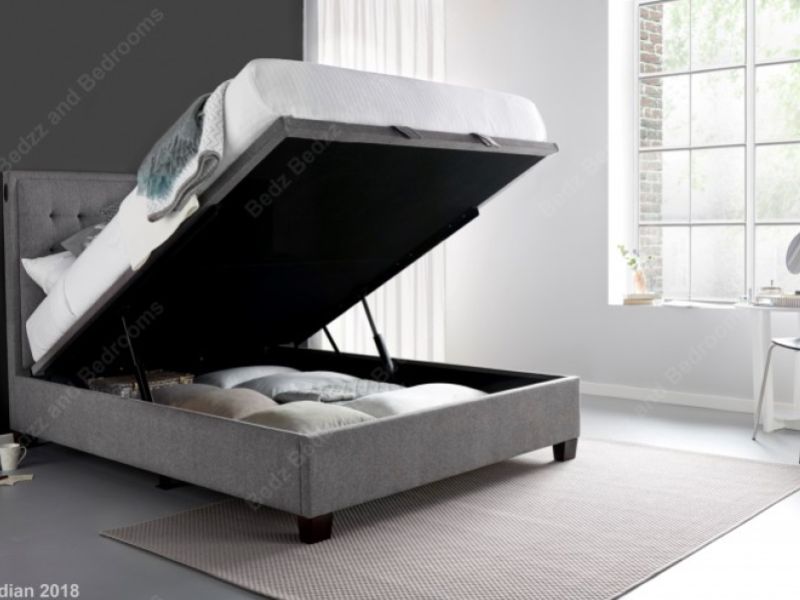 Kaydian Cheviot 4ft6 Double Smoke Grey Fabric Automatic Ottoman Bed