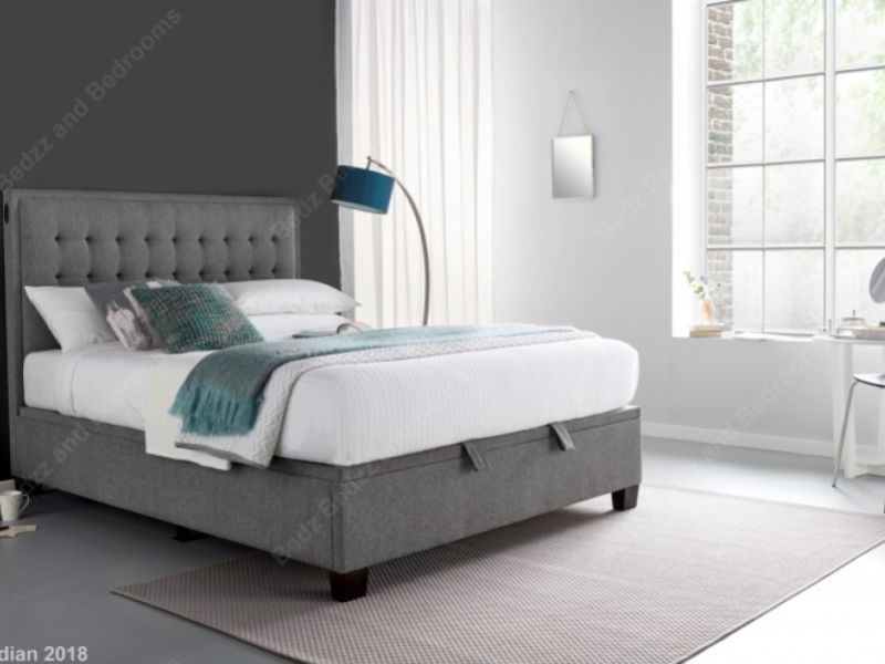 Kaydian Cheviot 5ft Kingsize Smoke Grey Fabric Automatic Ottoman Bed