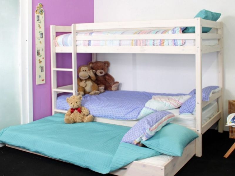 Childrens Bunk Bed With Trundle, Kid Bunk Bed With Trundle