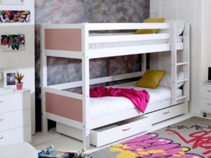 Thuka Nordic Bunk Bed 2 With Flat Rose End Panels And Drawers