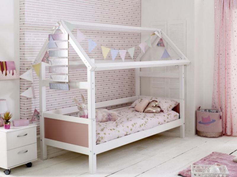 Thuka Nordic Playhouse Bed 1 With Rose Pink End Panels