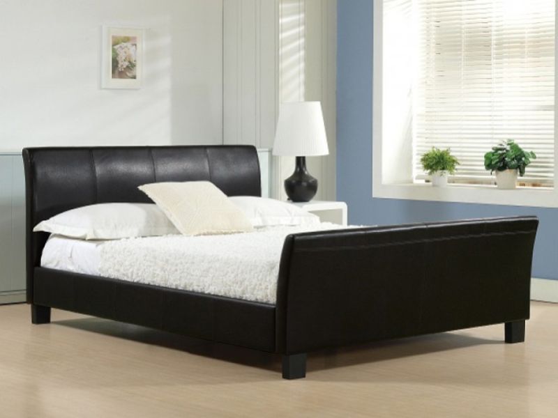 Time Living Winchester 5ft Kingsize Black Faux Leather Bed Frame