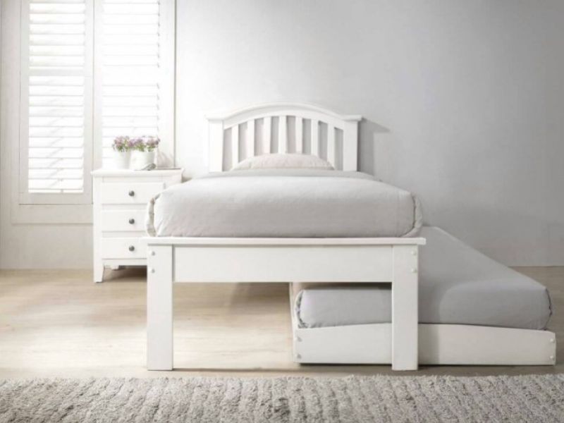 Flair Furnishings Justin 3ft Single White Wooden Guest Bed Frame
