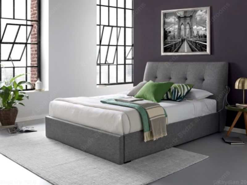 Kaydian Gosforth 4ft6 Double Charcoal Fabric Bed