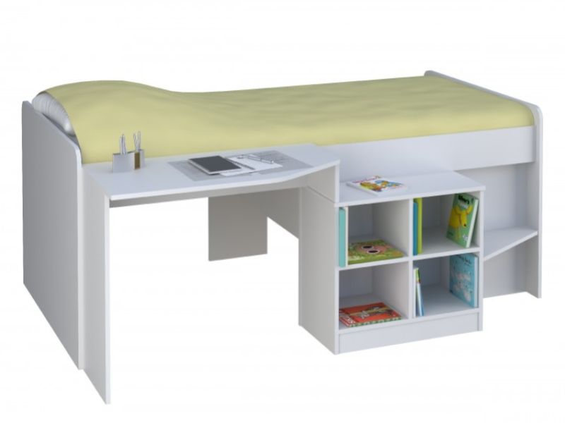 Kidsaw Pilot 3ft Single White Wooden Cabin Bed